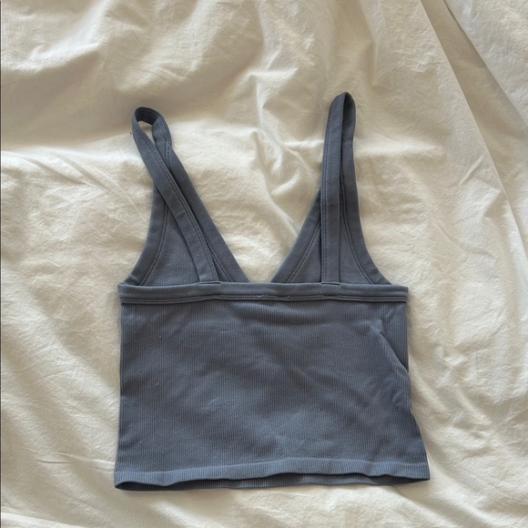 Blue Ribbed Tank Top - Picture 2 of 2